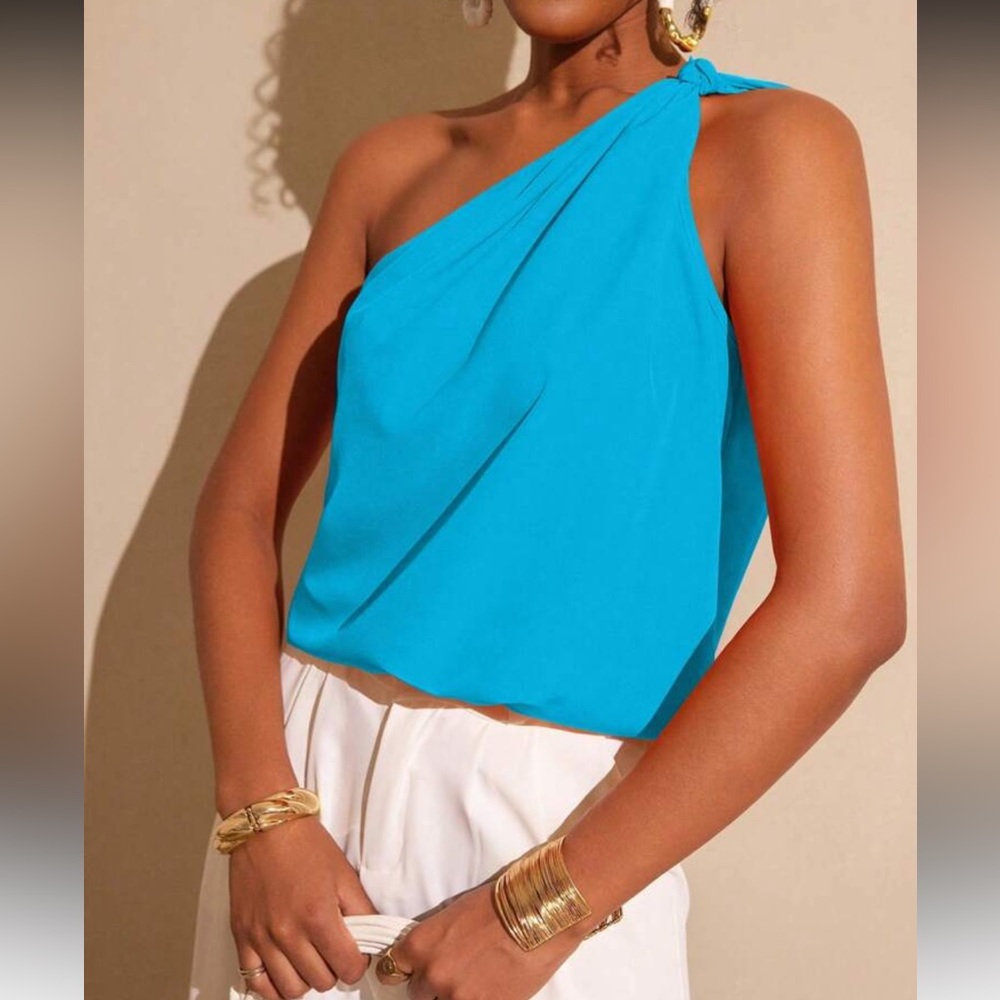 Orange One-Shoulder Top - Picture 6 of 15